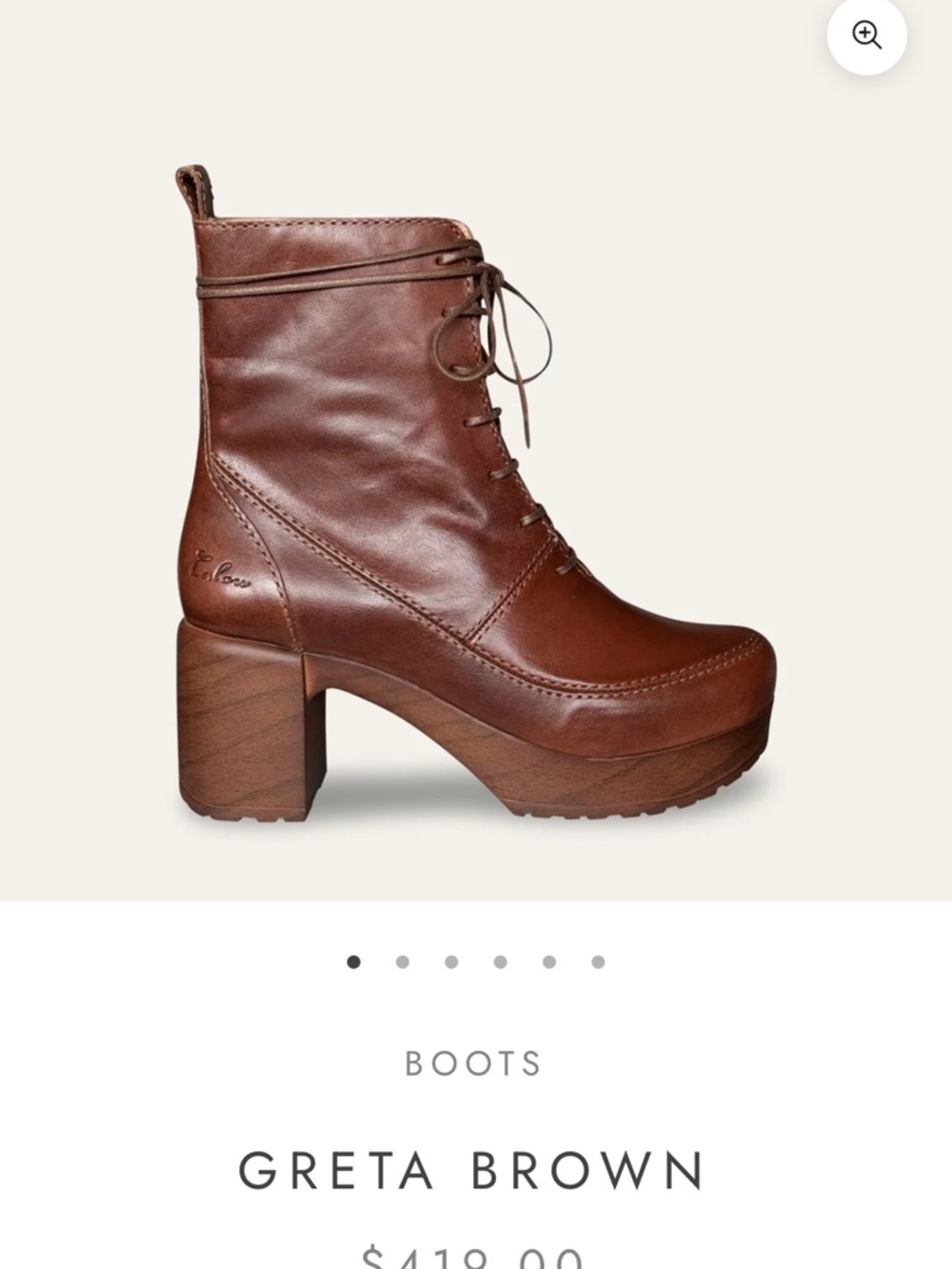 Greta Brown Lace-Up Platform Boots — Brown Leather